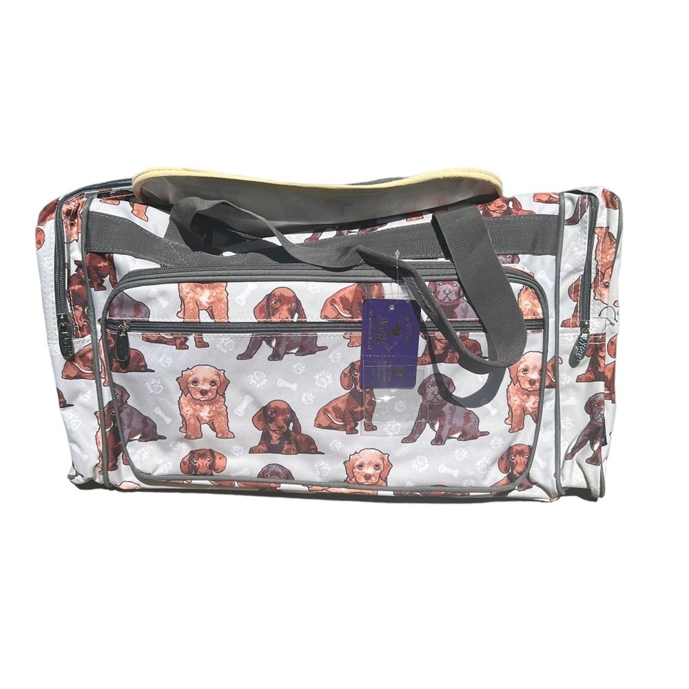 NGIL 23" Travel Duffle in Print PUPPY LOVE Canvas Weekender Bag